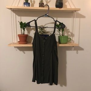 Torrid Green Button Tank Top